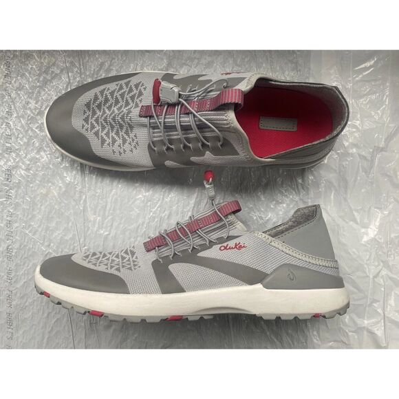 OluKai Women’s MIKI Trainer Slip On Sneaker Slipper Pale Grey/Poi Pink Sz 9 - Picture 3 of 4